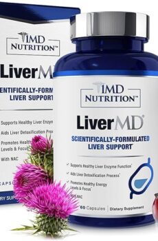 1MD Nutrition LiverMD – Liver Support Supplement | Siliphos Milk Thistle Extract & NAC | 60 Capsules(Bundle of 10 Products)